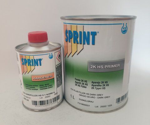 Sprint F31 2K Primer Dark Grey (1L) грунт наповнювач +C35 затверджувач HS 5:1 нормал (200мл) 8026376153425 фото