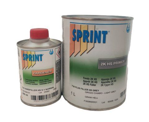 Sprint F30 Green System 2K HS Primer Plus Light Grey (1L) грунт наповнювач +C35 затверджувач HS 5:1 нормал (200мл) 8026376153395 фото
